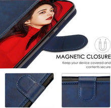 Carica l'immagine nel visualizzatore di Gallery, LeYi Cover Xiaomi Redmi 9C con HD Pellicola Protettiva,Custodia Magnetica Flip Pelle Libro Silicone TPU Bumper Portafoglio Skin Morbida Fondina Antiurto Case per Telefono Redmi 9C,Blu