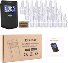 Carica l'immagine nel visualizzatore di Gallery, Drivaid Etilometro Portatile Digitale, Professionale Ricaricabile Alcool Test Con Schermo LED Display, Sensore Semiconduttore, 24 Boccagli