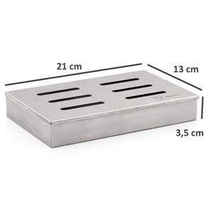 BBQ-Toro - Affumicatore in Acciaio Inox Cherry I, 21 x 13 x 3,5 cm, argento - Ilgrandebazar