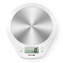 Carica l'immagine nel visualizzatore di Gallery, ACCUWEIGHT Bilancia Digitale da Cucina Bilance Alimenti Elettronica con Piattaforma in Acciaio Inossidabile per Pesa Cibo, Alta Precisione da 1g a 5 kg, Bianco Bianca