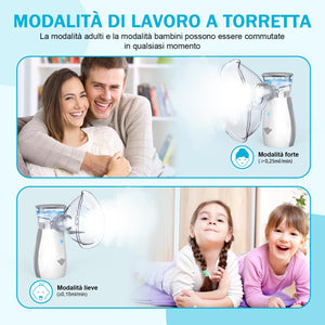 Aerosol Portatile Silenzioso, AU YAT Macchina Aerosol Adulti, USB-C Ricaricabile Aerosol Portatile con 2 Maschere e Boccaglio, 2 Modalità Regolabili, Aerosol Ultrasuoni per Viaggi e Uso Domestico
