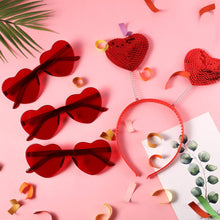 Carica l&#39;immagine nel visualizzatore di Gallery, 3 Paia Occhiali a Cuore da Sole di San Valentino e 3 Pezzi Boppers Testa... - Ilgrandebazar