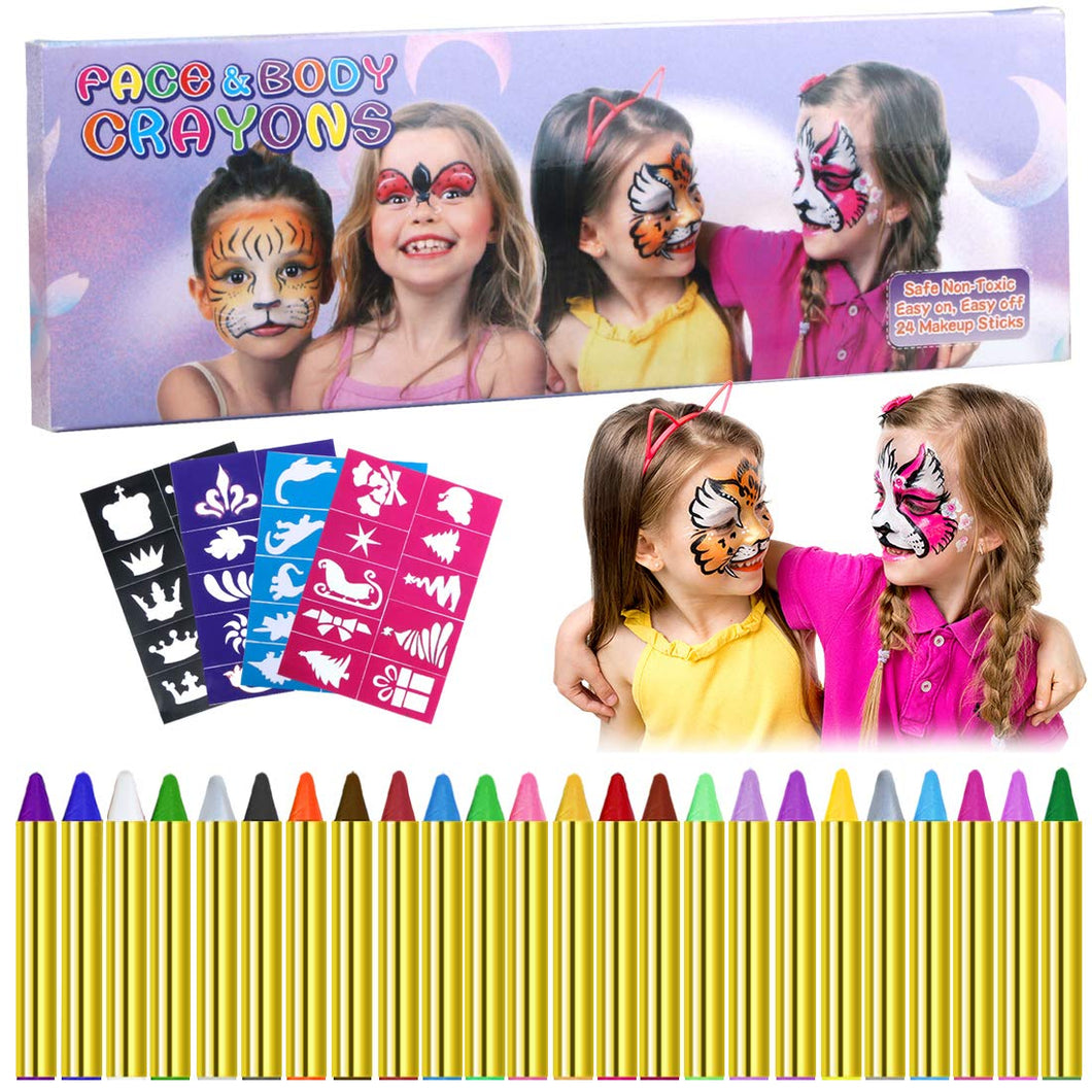 Trucchi per Truccabimbi,Emooqi 24 Colori Fviso Body Paint Pittura 24 - Ilgrandebazar