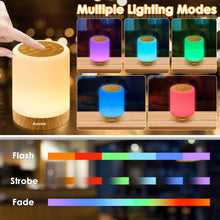 Carica l'immagine nel visualizzatore di Gallery, Auxmir Lampada da Comodino LED Touch, Luce Notturna senza Fili, Colori RGB, 4 Modalità, 5 Livelli di Luminosità, Ricaricabile, Funzione Timer, Lampada LED per Cameretta, Camera da letto, Soggiorno