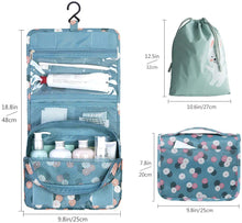 Carica l'immagine nel visualizzatore di Gallery, OrgaWise Borsa da toilette da viaggio Borsa da viaggio pensata da viaggio Borsa cosmetica da donna per trucco da donna invia una borsa impermeabile drwasrting Blu-margherita