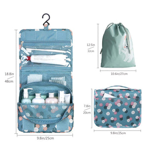 OrgaWise Borsa da toilette viaggio pensata Blu-margherita