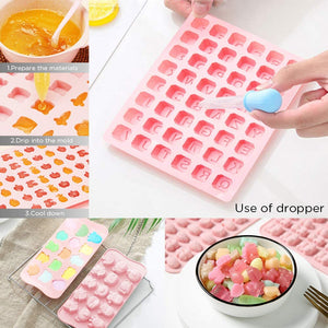 AYUQI Stampo in Silicone per Cioccolato, Animali e Stampo per Caramelle Unicorno Stampi da Forno per Gelatina per cubetti di Ghiaccio Truffle Mold con 1 contagocce per Cioccolato, Biscuit.etc
