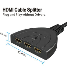 Carica l&#39;immagine nel visualizzatore di Gallery, HDMI Switch | GANA Placcato Oro Splitter Cavo | 1080P, Nero - Ilgrandebazar
