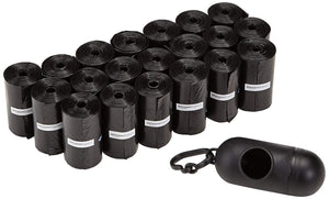 AmazonBasics - Sacchetti per bisogni dei cani, con dispenser e clip 300, Nero - Ilgrandebazar