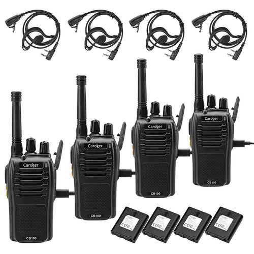 Caroger Ricaricabile Walkie Talkie Business Bidirezionale Radio PMR 4 Pezzi - Ilgrandebazar