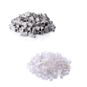 Sienoc 100Pcs 8P8C RJ45 Verbindung+ Knickschutz, 100 Connettore+plug - Ilgrandebazar