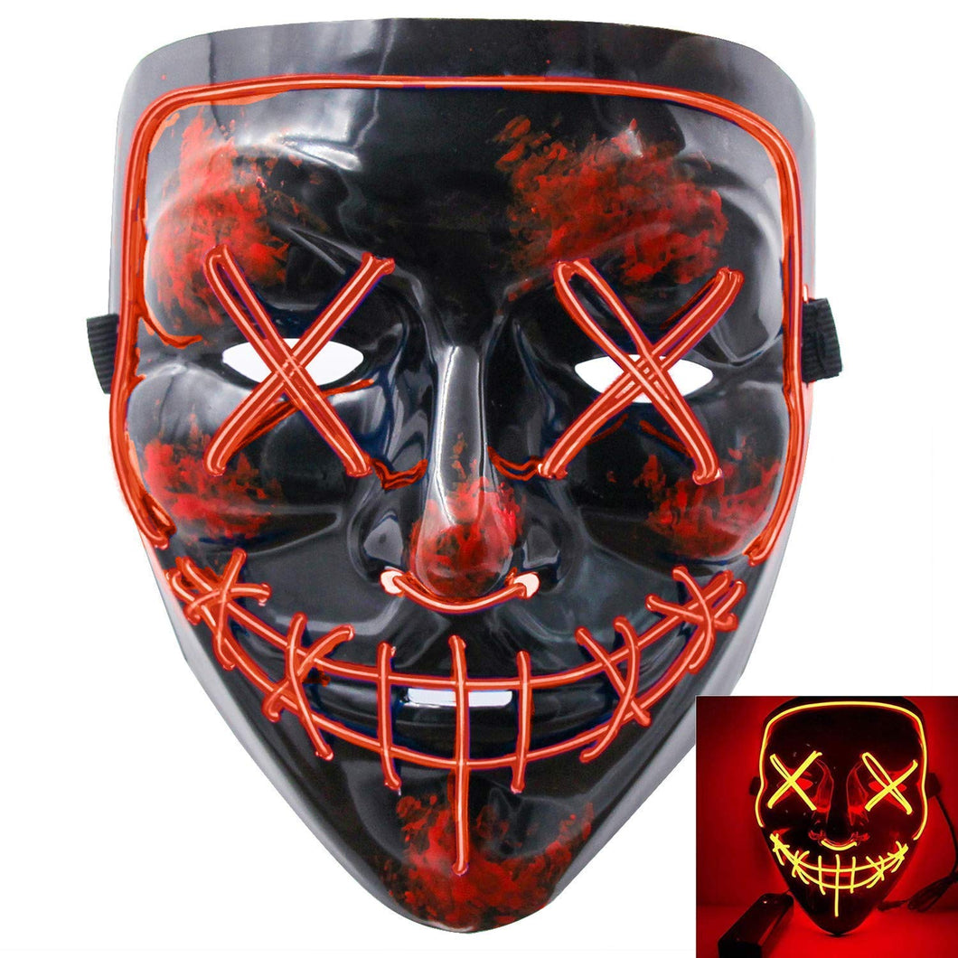 Shinelee Maschera LED Halloween, Illumina la Maschere 3 modalità 2-rosso - Ilgrandebazar