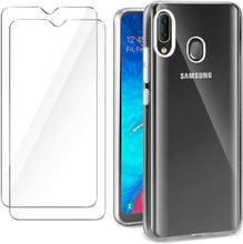 Carica l&#39;immagine nel visualizzatore di Gallery, Leathlux Cover Samsung Galaxy A20e Custodia Trasparente + 2 × Pellicola Vetro Temperato Galaxy A20e, Morbido Silicone Custodie Protettivo TPU Gel Sottile Cover per Samsung Galaxy A20e 5.8&quot;
