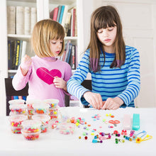 Carica l'immagine nel visualizzatore di Gallery, Herefun Perline Colorate Kit, Perline e Creazione di Gioielli Set di Perline Fai da Te Braccialetti Necklace Fai da Te Set, Perline Arte dei Bambini con Scatola Fare Perline per Ragazze