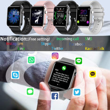 Carica l'immagine nel visualizzatore di Gallery, DigiKuber Smartwatch Orologio Fitness Tracker Uomo Donna, Impermeabile IP68 Cardiofrequenzimetro Notifica Messaggi Pedometro Polso Orologio Sportivo Calorie Activity Tracker per Android iOS (Nero)