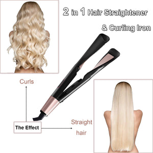 Xnuoyo Piastra Capelli Ricci e Lisci Professionale, Design 2 in 1 Semplice...