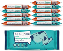 Carica l'immagine nel visualizzatore di Gallery, Mum &amp; You Salviettine Umidificate 100% Biodegradabili, Vegane, Confezione Riciclabile, Confezione da 12, (672 Salviettine). 99,4% Acqua, 0% Plastica, Ipoallergeniche e Dermatologicamente Testate
