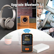 Carica l'immagine nel visualizzatore di Gallery, Lettore MP3 Bluetooth 5.0 – MP3 Bluetooth Running, suono di fascia alta, radio FM, registrazione vocale, e-book, pedometro, schermo a colori da 1,5 pollici, supporto fino a 128 GB di schede