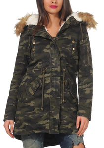 Malito Donna Foderato Parka Cappuccio Trenchcoat Cappotto-Invernale 81099... - Ilgrandebazar