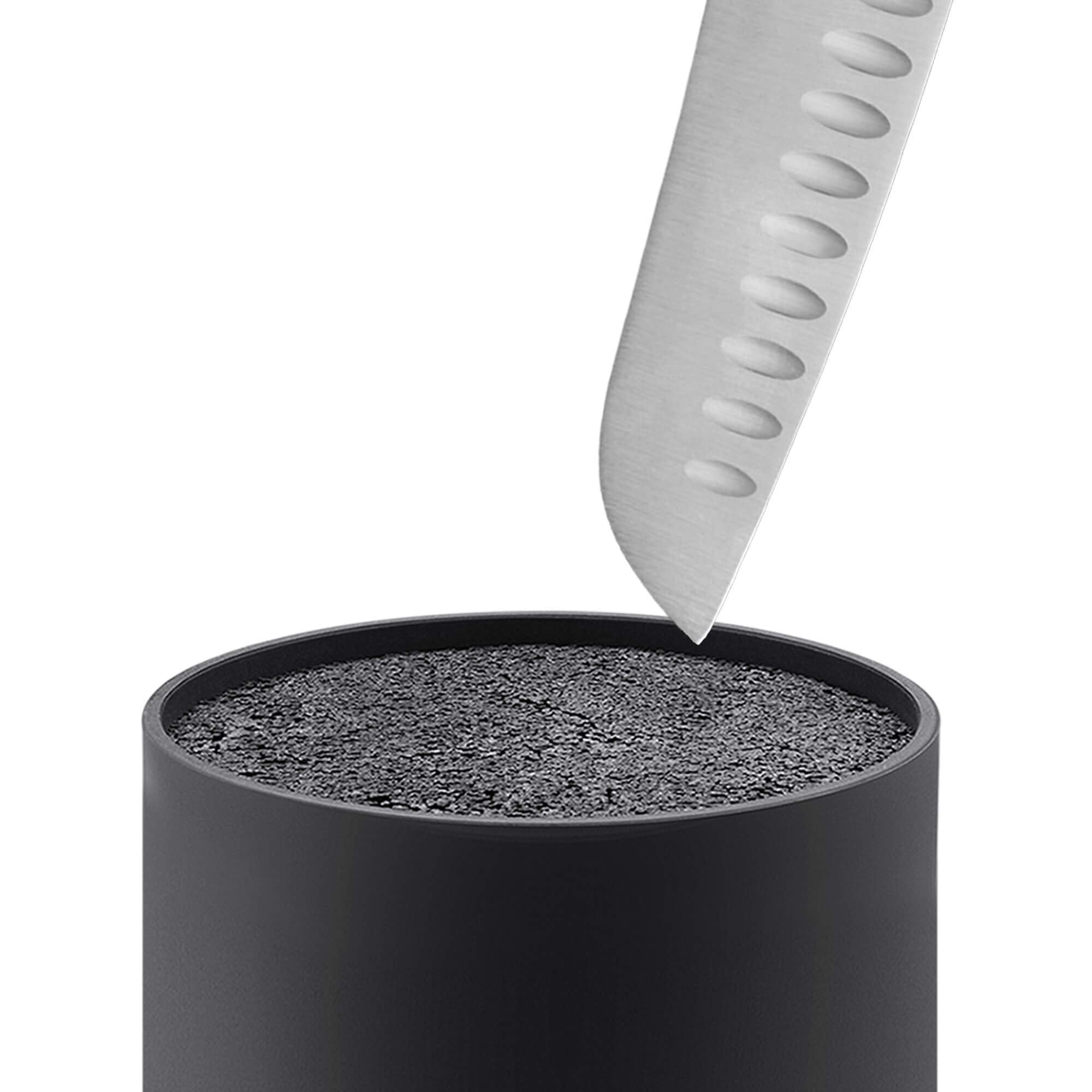 Portacoltelli Da Cucina In Plastica Con Setole - Ceppo Universale Per Coltelli E Forbici (Nero Elegante) - Foto 7