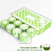 Carica l&#39;immagine nel visualizzatore di Gallery, SCENTORINI 8 Candele Citronella Repellenti per Zanzare per Interni ed Esterni, Tempo di Combustione 15 Ore per Candela