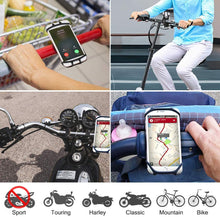 Carica l&#39;immagine nel visualizzatore di Gallery, Bovon Porta Cellulare Bici, Supporto Bici Smartphone, Manubrio Universale Bici Moto MTB per Tutti Gli Smartphone e Dispositivi Elettronici 4.5-6.5 Pollici (Nero)