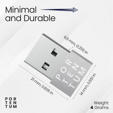 Carica l&#39;immagine nel visualizzatore di Gallery, PORTENTUM adattatore USB c USB a - USB C Femmina a USB Maschio, Velocità 2.0, 480 MB, corpo premium in zinco ad alta resistenza al calore - adattatore USB a Tipo C di soli 4 grammi