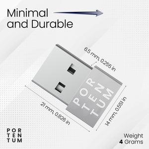 PORTENTUM adattatore USB c USB a - USB C Femmina a USB Maschio, Velocità 2.0, 480 MB, corpo premium in zinco ad alta resistenza al calore - adattatore USB a Tipo C di soli 4 grammi