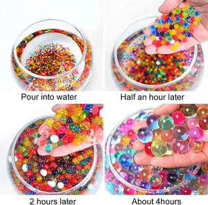 McNory Perline in Gel Colorate d'Acqua per Vasi Vetro, 60000 Pezzi Non Tossici Water Beads Perle, Cristalli Palline Che Si Gonfiano in Acqua, Terreno in Gelatina Acqua Perlina di Cristallo Decorativi