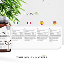 Carica l&#39;immagine nel visualizzatore di Gallery, Magnesio Citrato 1480mg con 440mg di Magnesio Puro Elementare per Dose - 180 Capsule Vegane - Fornitura da 90 Giorni - Integratore di Magnesio Prodotto nel Regno Unito da Nutravita