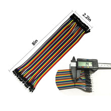 Carica l&#39;immagine nel visualizzatore di Gallery, DSD Tech 120PCS DuPont ponticello connettori maschio pin 8inch, Multicoloured - Ilgrandebazar