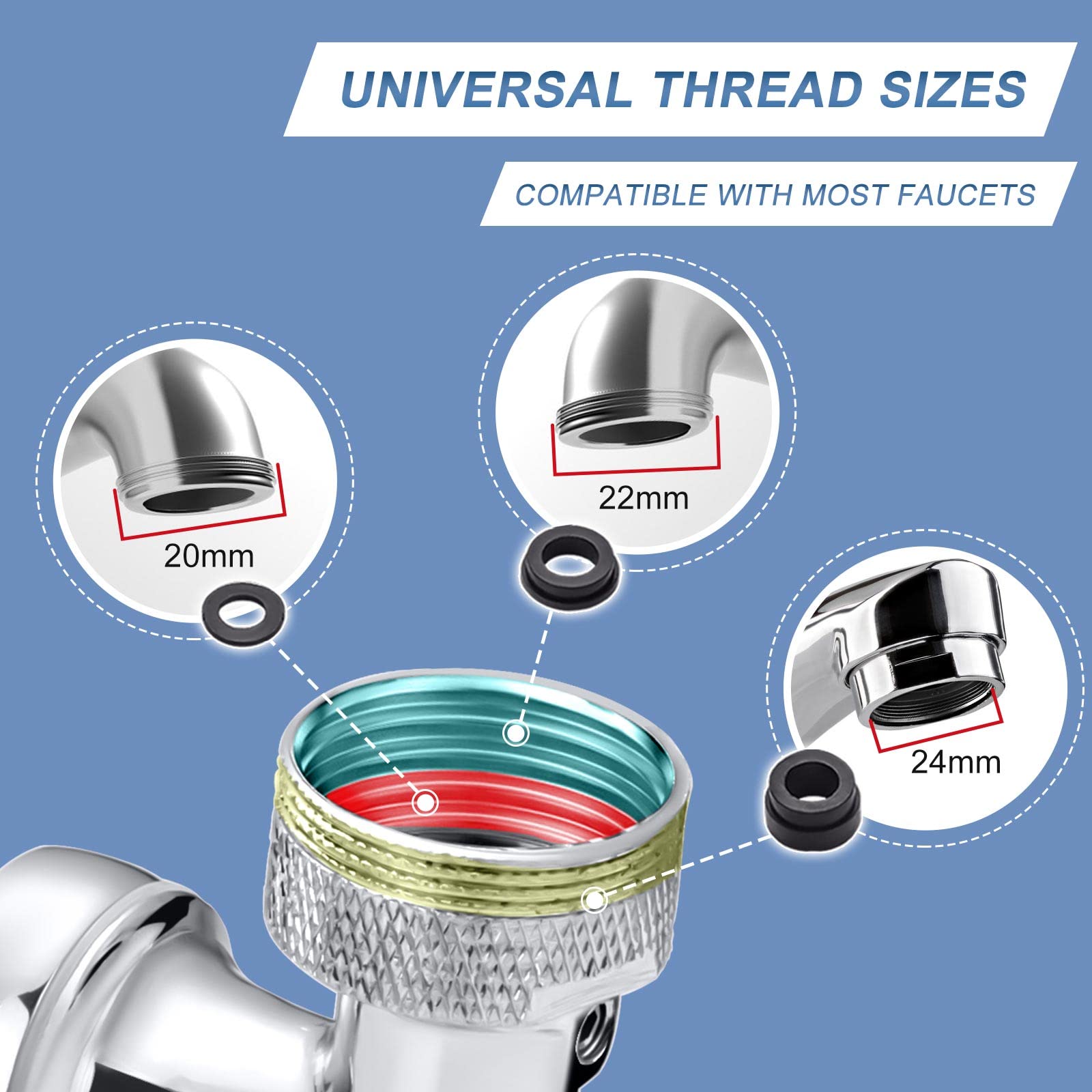 Prolunga Rubinetto Bambini MISAZY - 2 Pezzi, Colorati, Per Lavarsi Le Mani Facilmente - Foto 3