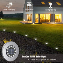 Carica l&#39;immagine nel visualizzatore di Gallery, Luci Solari Giardino 12 LED Lampade Led da Esterno, Bianco - Ilgrandebazar