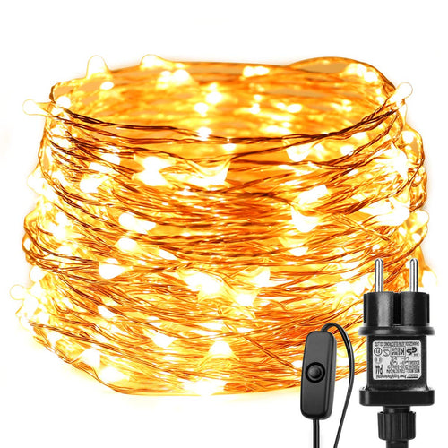 LE Luci Catena Filo in Rame 20m 200 LED Bianco Caldo 3000K, 20m, - Ilgrandebazar