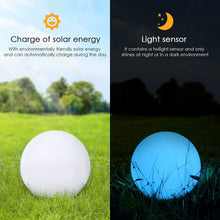 Carica l&#39;immagine nel visualizzatore di Gallery, Albrillo RGB Luci Solari Esterno - LED Lampada Solare Esterno Diametro 40 cm con Telecomando, 8 Colori Regolabili, USB Ricaricabile, IP68 Impermeabile, Lampada Sfera Giardino per Piscina, Spiaggia 40CM