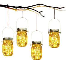 Carica l'immagine nel visualizzatore di Gallery, Lampada Solare, 4 Pezzi Lampade Solari Barattolo di Vetro Illuminante Impermeabile Lampade con 30 LED per da Esterno Giardino Giardino Feste Camera da Letto Decorazioni, Luce Bianco Caldo (4 Pezzi)