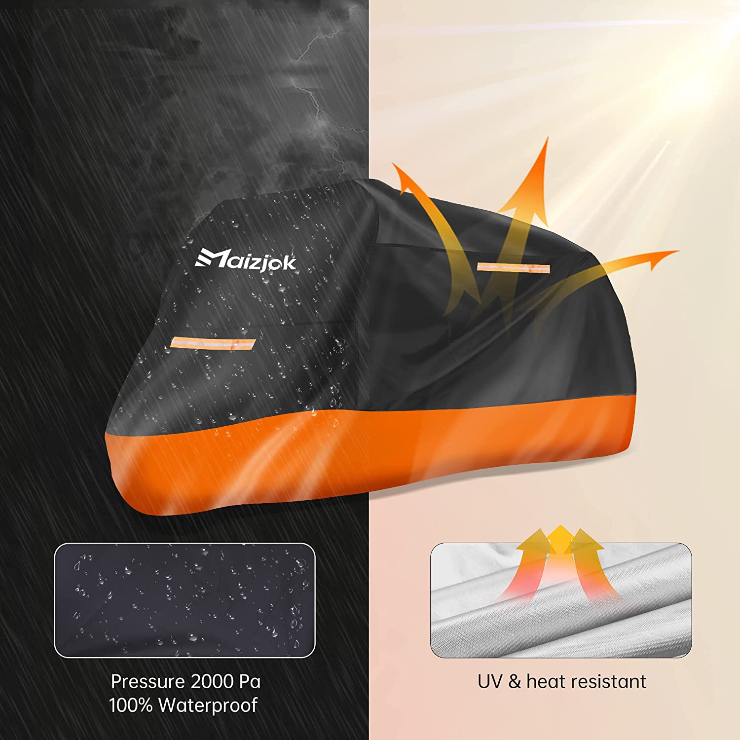 Coprimoto SPF Telo Copri Moto Impermeabile XL - Per Scooter E Moto, Grigio Telo Antipioggia Per Moto - Foto 8