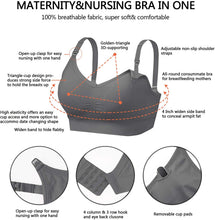 Carica l'immagine nel visualizzatore di Gallery, HBselect 3 PCS Reggiseno Allattamento con Estensione Reggiseno Bra Donna Morbido e Traspirante Reggiseno Senza Ferretto e Senza Cuciture.