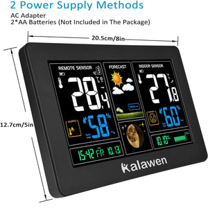 Kalawen Stazione Meteo Automatica Digitale Wireless Nero - Ilgrandebazar