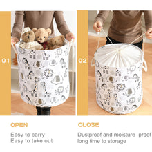 Carica l&#39;immagine nel visualizzatore di Gallery, Ceste per la Biancheria 58L Très Grand Cesto Giochi Bambini, Animaux Safari Pliable Contenitore Bancheria Sporca Cesta Porta Giochi avec Chiusura con Coulisse per Asilo Nido Camera dei Bambini