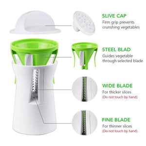 Hompo Spiralizzatore, Affettatore a Spirale Vegetale Veggetti Bianco+verde - Ilgrandebazar