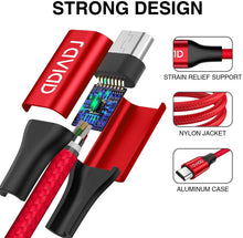 Carica l'immagine nel visualizzatore di Gallery, RAVIAD Cavo Micro USB [4 Pezzi:0.3m,1m,2m,3m] Cavo USB Micro USB Ricarica Rapida Nylon Intrecciato Caricabatterie Android per Samsung Galaxy S7 S6 S5 J7, Xiaomi, Huawei, Honor, Sony, LG, Nokia, Kindle