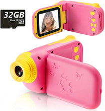Carica l'immagine nel visualizzatore di Gallery, Fotocamera per Bambini Giocattolo Videocamera Digitale per Bambini Giocattolo per Bambini Schermo HD da 2.4 pollici 1080P con 32 GB TF Card Giocattoli da Regalo da 3 a 12 anni Ragazzi e Ragazze (rosa)