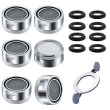 Carica l&#39;immagine nel visualizzatore di Gallery, Aeratore Rubinetto M24 Rompigetto Rubinetto Filtri Rubinetti Lavandino per Bagno e Cucina, Filtro in Acciaio Inox + ABS con 8 Guarnizioni e 1 Chiave Cromata, Antispruzzo, Risparmio Idrico, 6pcs