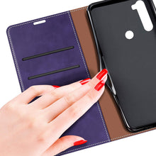 Carica l'immagine nel visualizzatore di Gallery, MOBESV Custodia Xiaomi Redmi Note 8T, Cover a Libro Xiaomi Redmi Note 8T, Custodia in Pelle Xiaomi Redmi Note 8T Magnetica Cover per Xiaomi Redmi Note 8T, Viola/Rosso