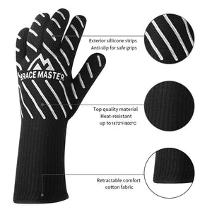 Guanti da Barbecue, Resistenti al Calore Fino a 800 ° C, con Medium, Silver - Ilgrandebazar