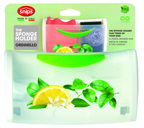 Snips 020755 ORDINELLO-Contenitore per spugne e 23x8x13 cm, Bianco Con Decori - Ilgrandebazar