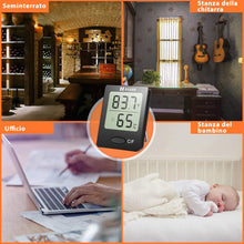 Carica l&#39;immagine nel visualizzatore di Gallery, Habor Igrometro Termometro Digitale Termoigrometro LCD con l&#39;Icona di Nero - Ilgrandebazar