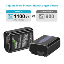 Carica l&#39;immagine nel visualizzatore di Gallery, Neewer fotocamera NP-FW50 caricabatterie set per 8.9 x 6.8 x 1.1 inches, Nero - Ilgrandebazar