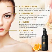Carica l&#39;immagine nel visualizzatore di Gallery, Siero Viso alla Vitamina C BIO con Acido Ialuronico Puro 100% Vegano – 3 VOLTE PIÙ GRANDE (100ml) – Doppio Complesso Vitamina C 30% MIGLIORATO con Aloe Vera - Antietà Made in Germany